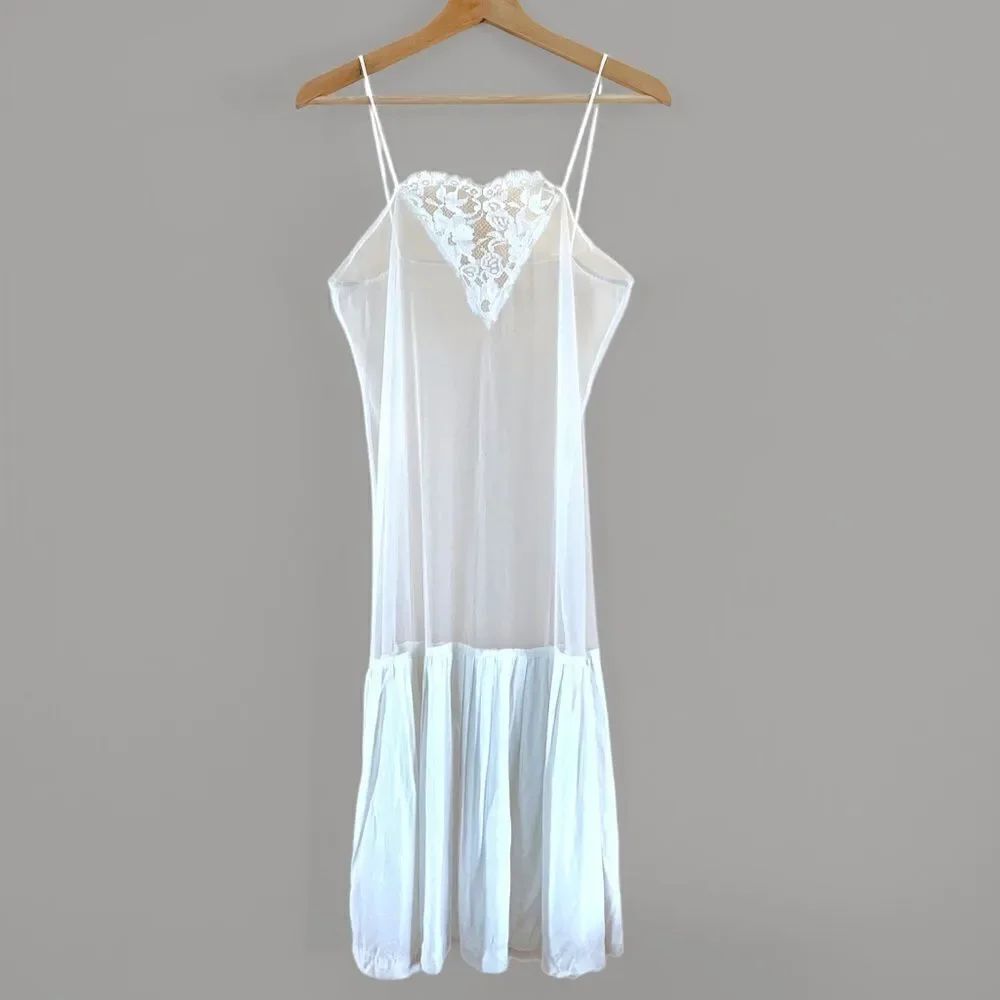 Vintage Sheer Lace Slip Dress